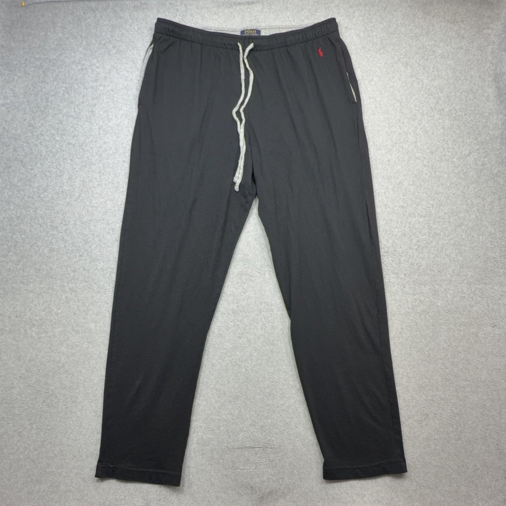 Polo Ralph Lauren Sleepwear Pants Mens XL Black Sweatpants Lounge Red Pony